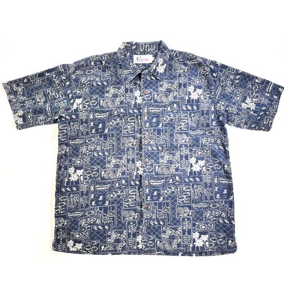 World Wide Sportsman Navy Cotton Short Sleeve Shirt XL - Picture 2 of 6